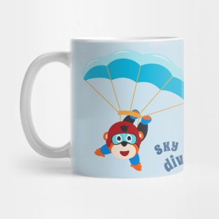 Vector illustration of a cute skydiver. Mug